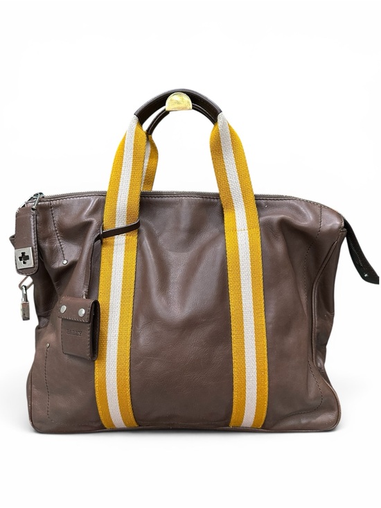 Bally Handbags - Bally Taprus Brown Leather Travel Tote Weekender Bag Lock Key & Pouch